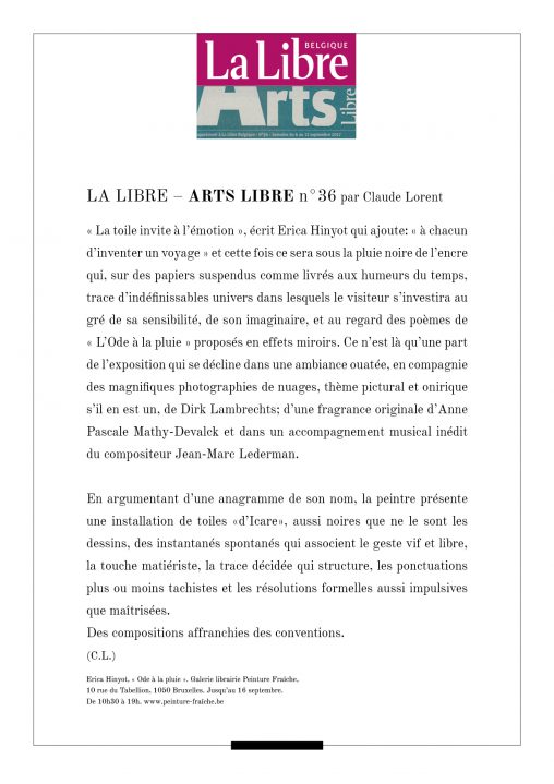 Texte ARTS LIBRE n°36 Pluie Noire C.L. ODE A LA PLUIE erica-icare.com
