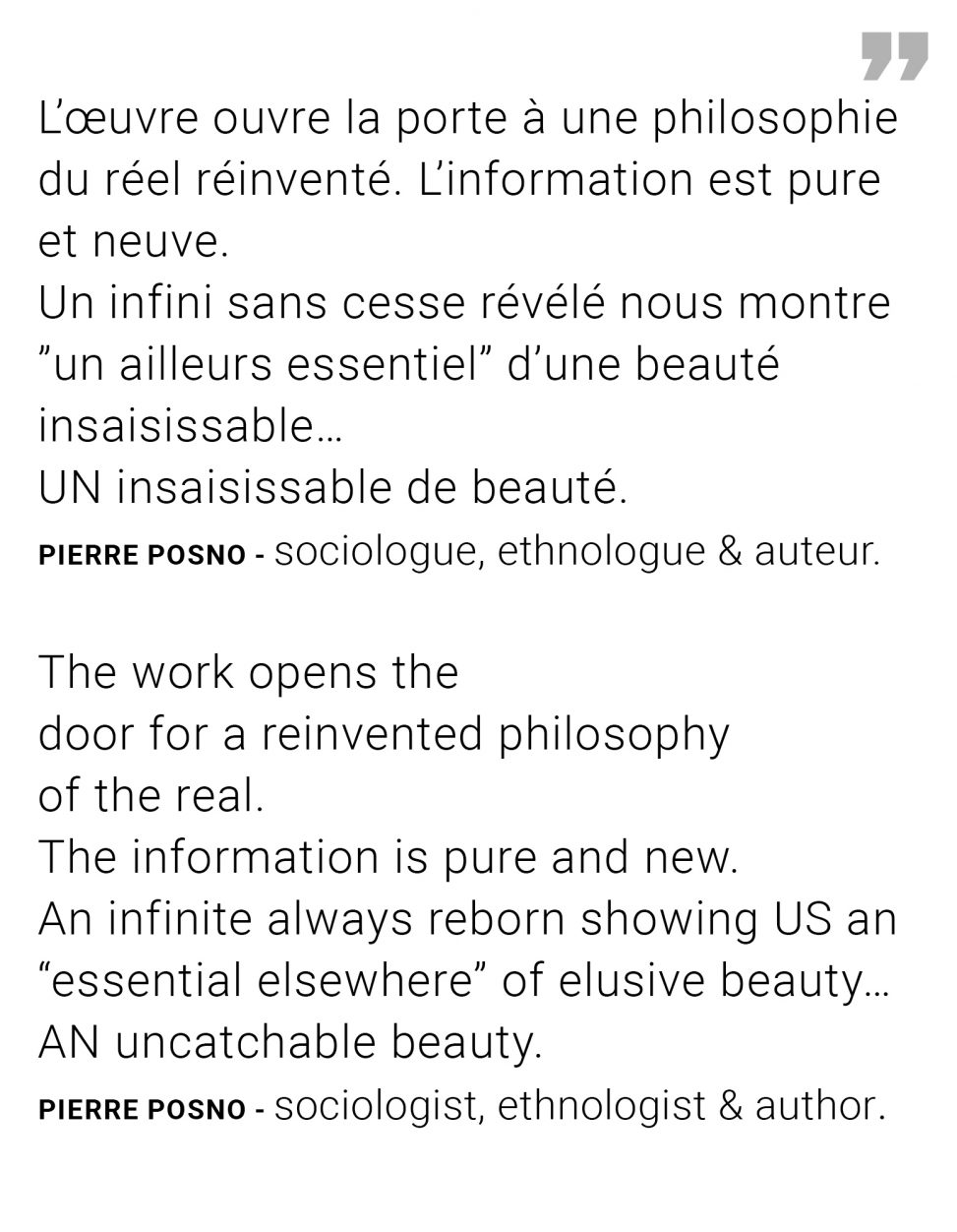 Pierre Posno sociologist ethnologist & author - Quote exhibition Ode à la pluie